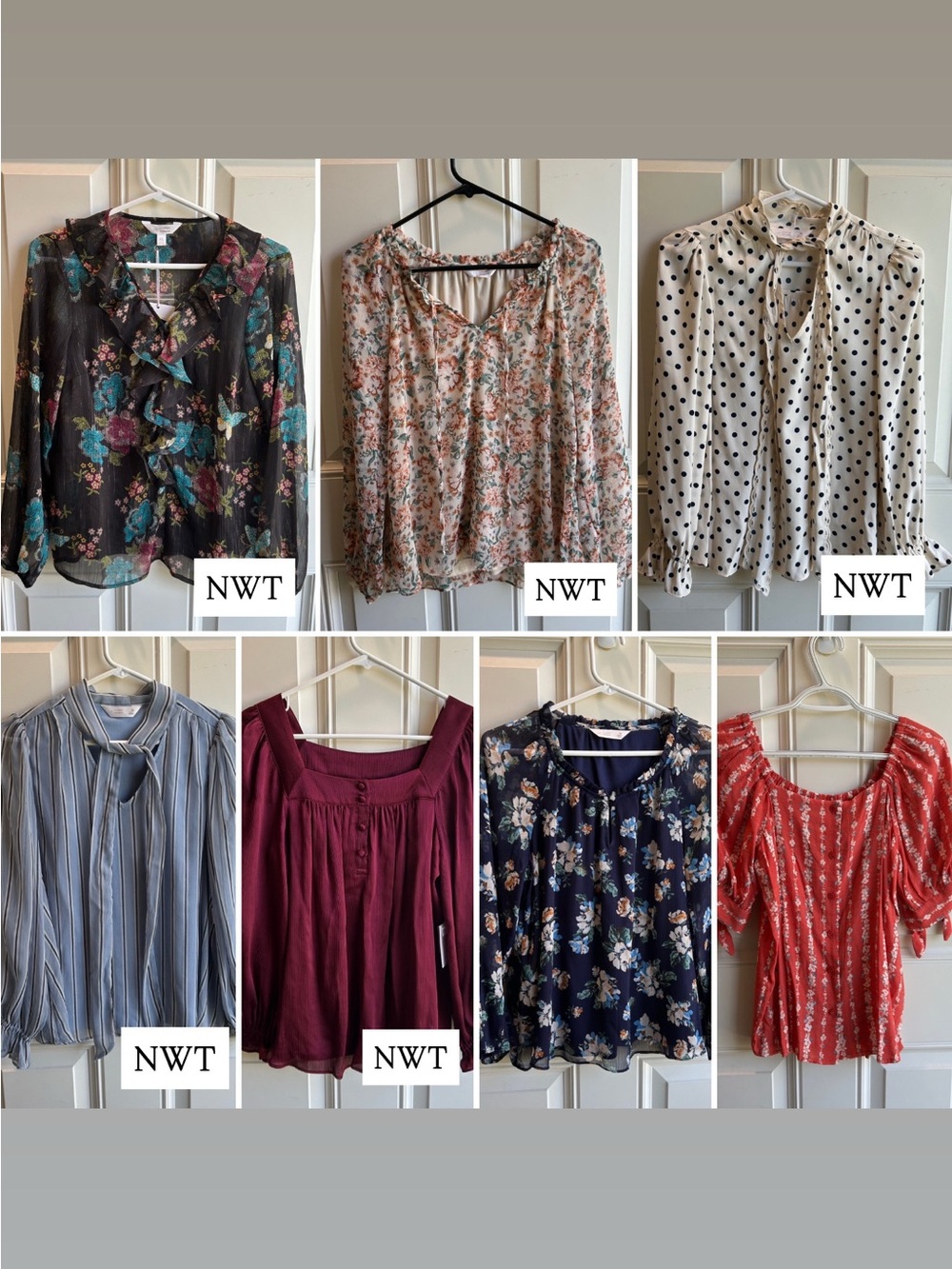 BUNDLE of 7 LC Lauren Conrad Dressy Blouses Size XS - Most are NWT